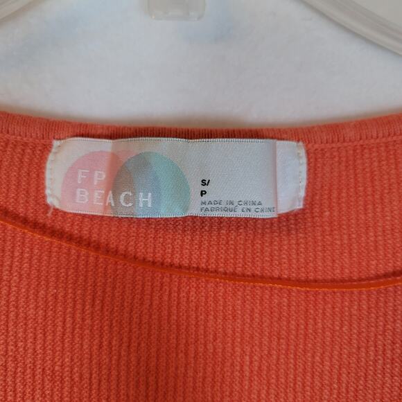 Free People Womens Trixie Beach Maxi Ribbed Knit Sweater Dress Size Small Orange - Picture 4 of 9